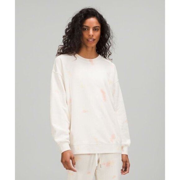 Lululemon Sweatshirt Small White Tie Dye Perfectly Oversized - Picture 1 of 7